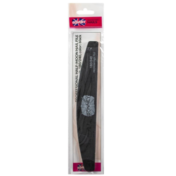 RONNEY - Pilnik do paznokci czarny NAILFILE HALF - MOON (180/240) 1 szt. RN 269    Z